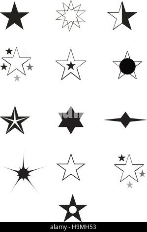 Set of Star Icons Stock Vector