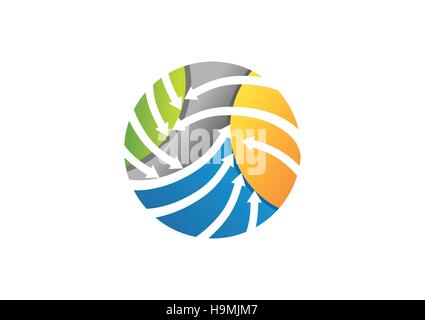 arrow logo, arrows element logotype, connection circle arrows symbol icon vector design Stock Vector