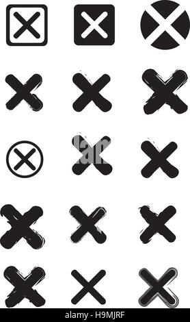 X Symbols rejected icon Stock Vector