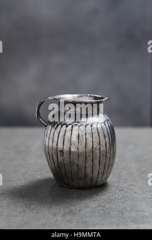 Pewter jug, Museum of Antiquities, Mougins, France Stock Photo