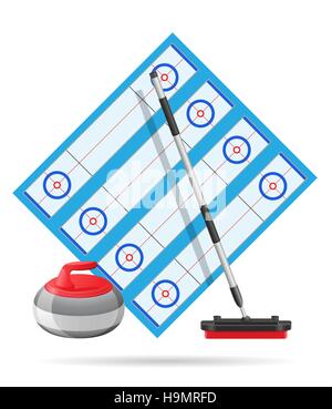 playground for curling sport game vector illustration isolated on white background Stock Vector