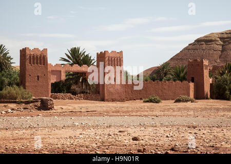 Built for a film a false gateway to Ksar of Ait-Ben-Haddou fortress in Ouarzazate province. Stock Photo