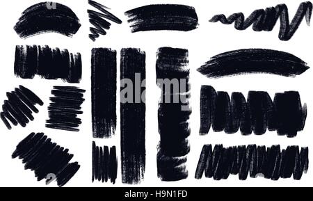Different strokes in black color illustration Stock Vector