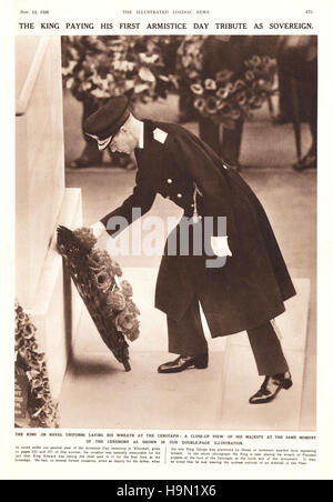 1936 Illustrated London News page 873 King Edward VIII lays wreath at Cenotaph Stock Photo