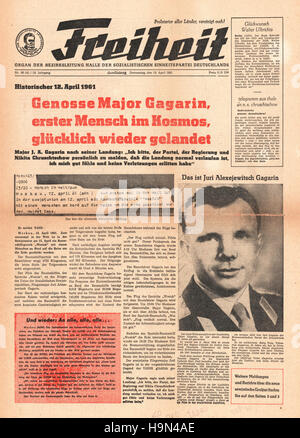 1961 Freiheit (Germany) front page Yuri Gagarin is first man in space
