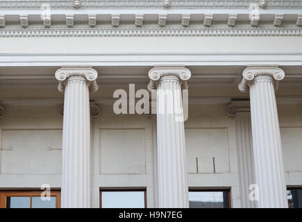 Greek Ionic columns, the ancient art of architecture Stock Photo