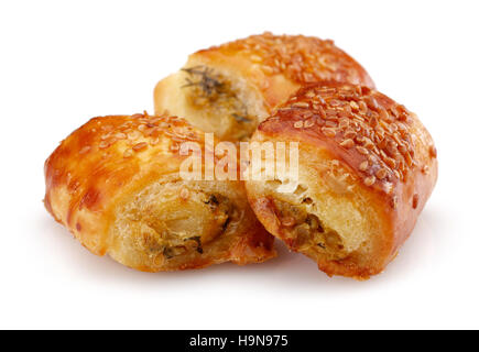 Snacks puff pastry Isolated on White Background Stock Photo