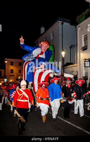 An Effigy Of Donald Trump Is Paraded Through The Streets Of Lewes During The Annual Guy Fawkes Night Celebrations, Lewes, UK Stock Photo