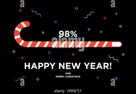 Christmas Candy Cane with Red Loading bar Stock Vector