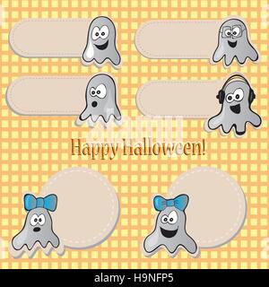 Halloween set - vector illustration with funny pictures Stock Vector