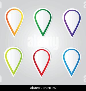 Set of bright map pointers - vector set Stock Vector