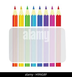 Colorful pencils vector background with banner for text Stock Vector