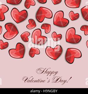 Valentines composition of the hearts. Vector illustration Stock Vector
