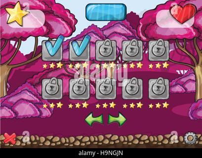 Making the screen computer game magic forest Stock Vector