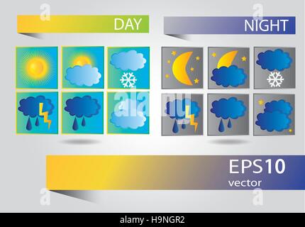 Weather icons  - vector set for your design Stock Vector