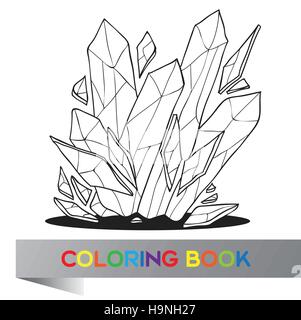 Coloring book  with image of crystal  - vector illustration Stock Vector