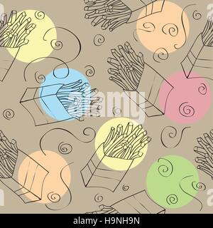 Fast food seamless pattern background - vector illustration Stock Vector