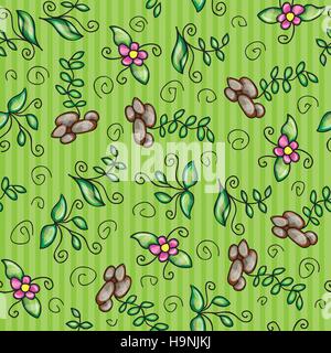 Vector seamless pattern with grass - doodling design Stock Vector