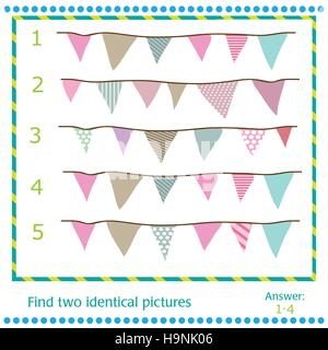 Find two identical pictures - vector Flags Stock Vector