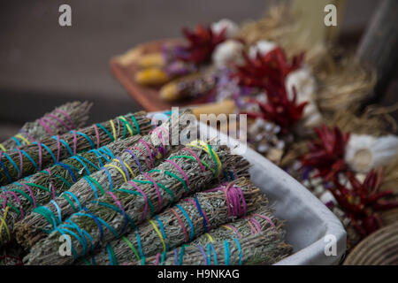 Blue sage stick - Native American Herbal Medicine Stock Photo