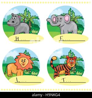 Word game for kids - What is drawn on the picture Stock Vector