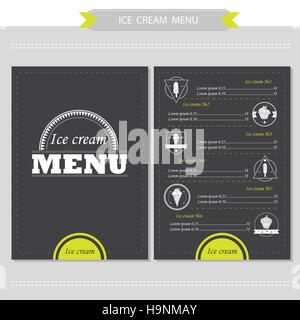 Ice cream Menu for restaurant, cafe - vector Stock Vector