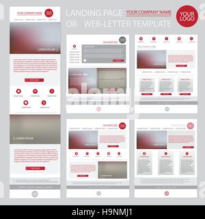 Modern website design template. Clear landing page or web letter for e-mail Stock Vector