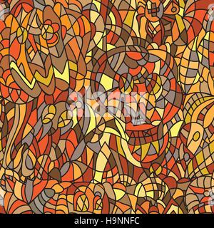 Halloween seamless pattern - doodle  style - Illustration vector Stock Vector