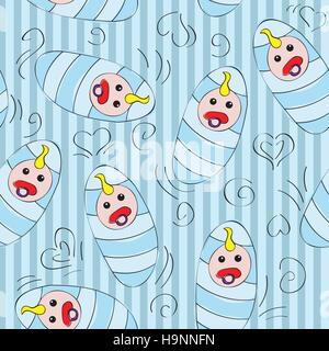 Baby boy seamless pattern background - vector illustration Stock Vector