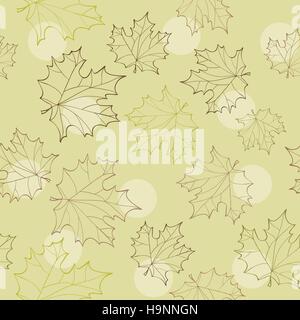 seamless with autumn leaves  background - vector illustration Stock Vector