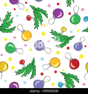 Christmas decorations, balls, seamless pattern - vector Stock Vector