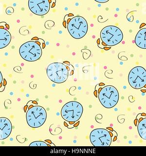 seamless pattern with the color clock - vector Stock Vector