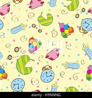 A variety of childrens toys - seamless vector illustration Stock Vector