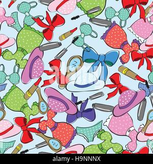 Seamless pattern with women s clothing - vector Stock Vector