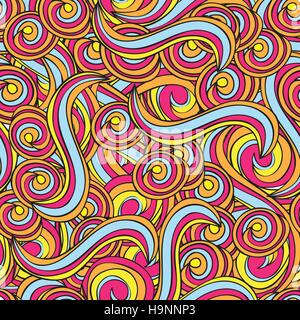 Vector seamless pattern with lines and waves  Endless background Stock Vector