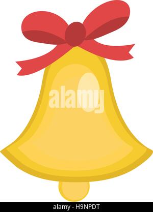 Christmas Bell with Red Bow Icon. Cartoon Stock Vector - Illustration of  background, ring: 104376639