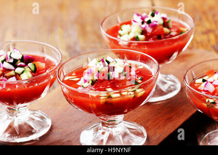 Fresh tomato gazpacho Stock Photo