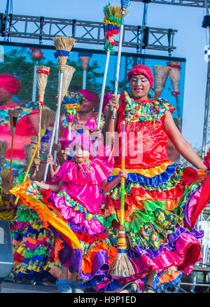 Participants in the Barranquilla Carnival in Barranquilla Colombia , Barranquilla Carnival is one of the biggest carnival in the world Stock Photo