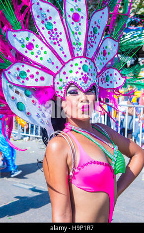 Participant in the Barranquilla Carnival in Barranquilla Colombia , Barranquilla Carnival is one of the biggest carnival in the world Stock Photo