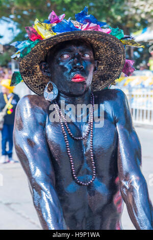 Participant in the Barranquilla Carnival in Barranquilla Colombia , Barranquilla Carnival is one of the biggest carnival in the world Stock Photo