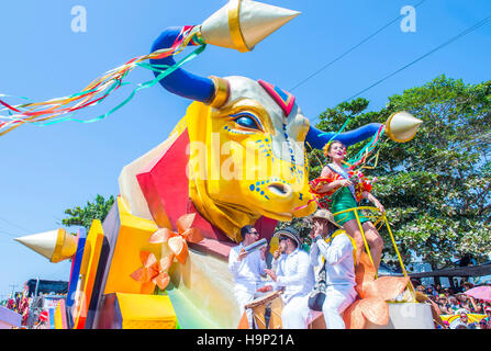 Float parade in the Barranquilla Carnival in Barranquilla Colombia , Barranquilla Carnival is one of the biggest carnival in the world Stock Photo