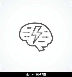 Gray Brainstorming icon on white background Stock Vector