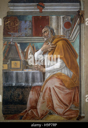 Sandro Botticelli ( 1444 - 1510 ) Portrait of Saint Augustine 1480 Stock Photo