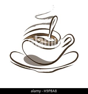 A Cup Of Coffee On A White Background Stock Vector