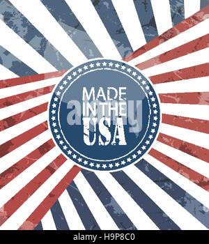 Made In USA Label Grunge Background Stock Vector