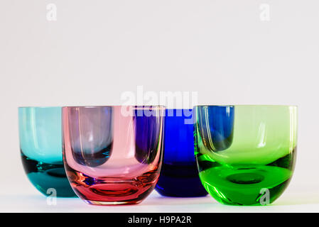 some colored glasses in a macro view Stock Photo