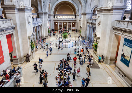 New York City,NY NYC Manhattan,Upper East Side,Fifth Avenue,Metropolitan Museum of Art,Met,Great Hall,overhead view,information desk,balcony,NY1607200 Stock Photo