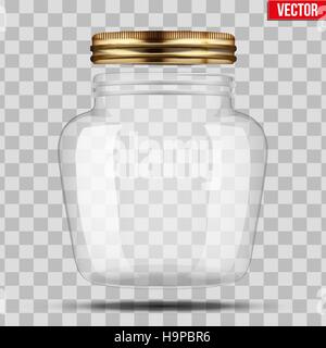 Empty open big glass jar for canning Royalty Free Vector