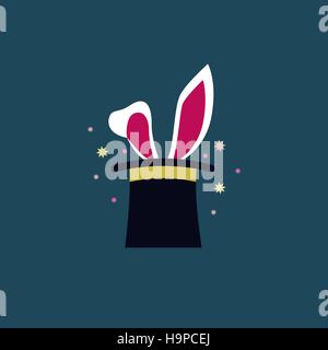 Rabbit in the hat Vector illustration Stock Vector