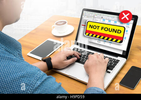 404 computer Not Found 404 Error Failure Warning Problem Stock Photo